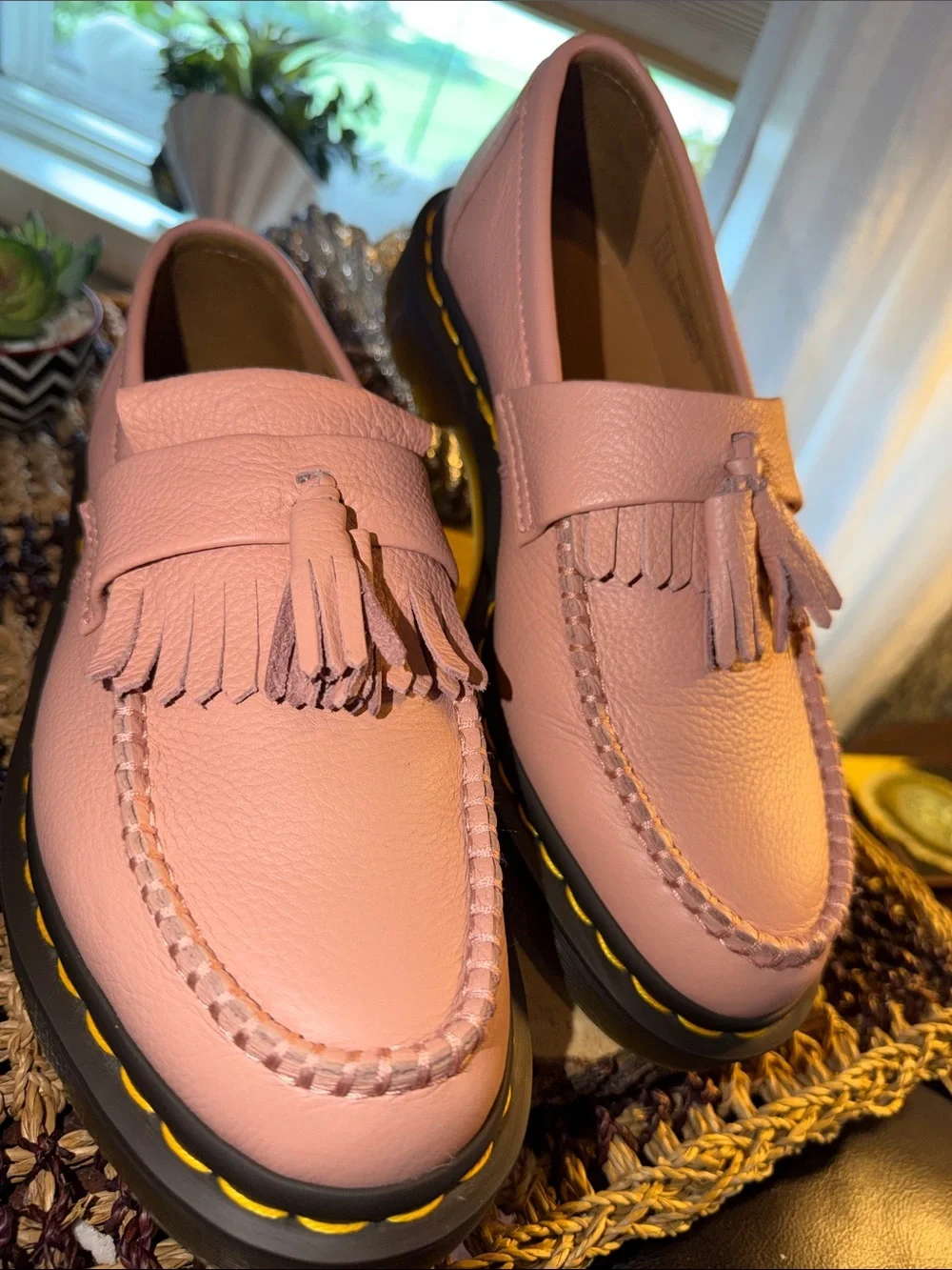 Dr. Martens Adrian Virginia Leather Tassel Loafers Pink Women’s Size 9